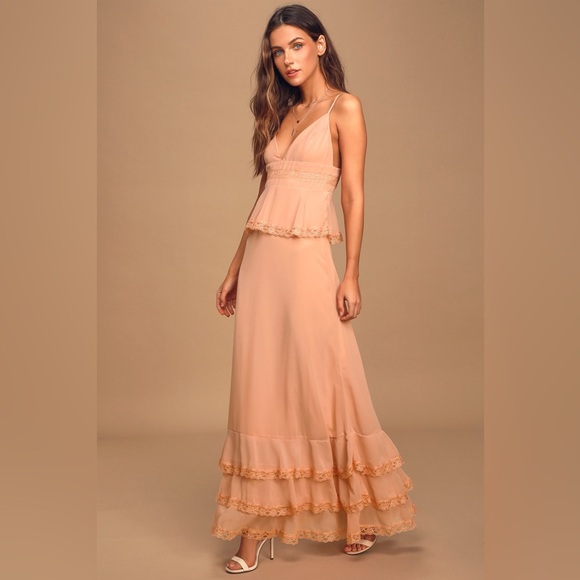 Lulus Endless Beauty Blush Pink Tiered Ruffle Maxi Dress - Picture 4 of 10